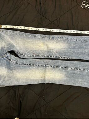 Miss Me Light Wash Blue Boot Cut Jeans 33’ inseam